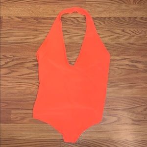 FASHIONNOVA NEON ORANGE BODYSUIT